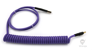 Coiled Lavender Paracord Sleeved Cable